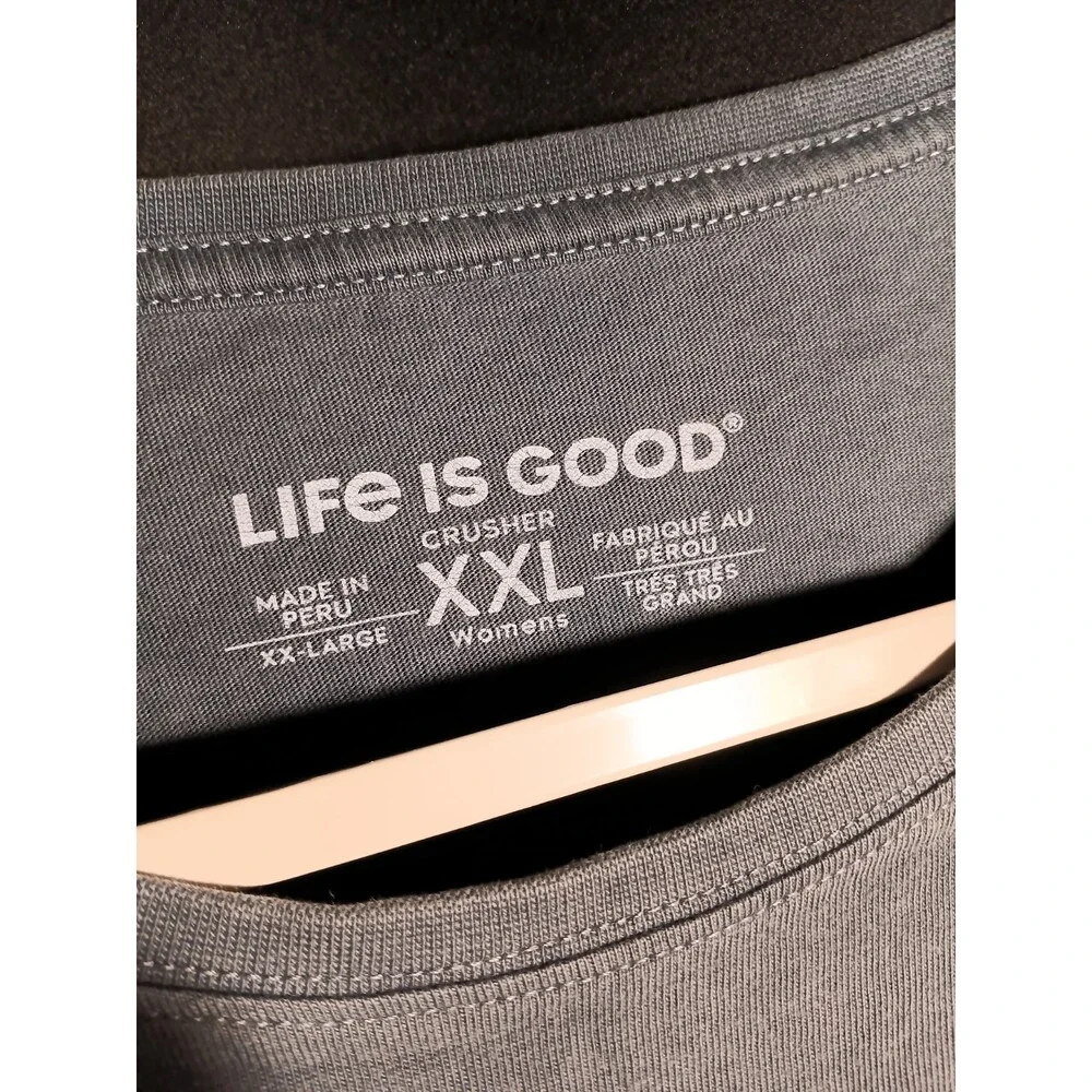 Life Is Good Women’s XXL Navy Blue Fox Trees Autumn Graphic T‑Shirt Short Sleeve - Picture 4 of 5